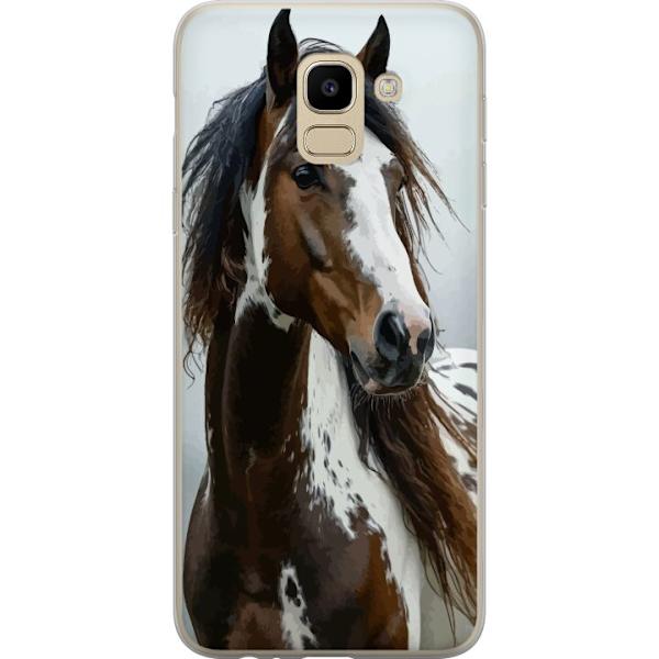 Samsung Galaxy J6 Läpinäkyvä kuori Hevonen Eläimet Aihe Graafinen Suunnittelu Luonto Vahva Aihe Suosittu Taide Eläinten Teema Ratsastus
