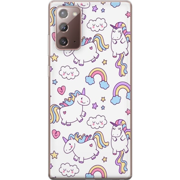 Samsung Galaxy Note20 Gennemsigtig cover Unicorn Mønster