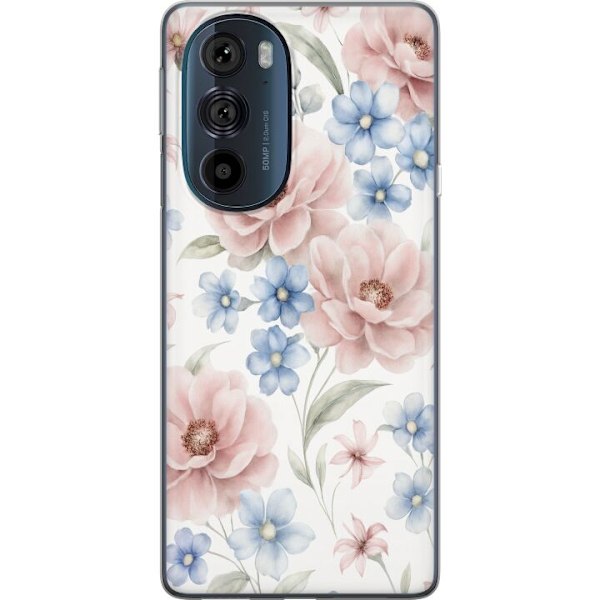 Motorola Edge 30 Pro Gjennomsiktig deksel Romantiske blomster