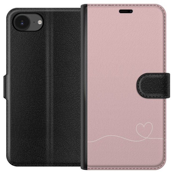 Apple iPhone 16e Plånboksfodral Rosa Hjärna Design