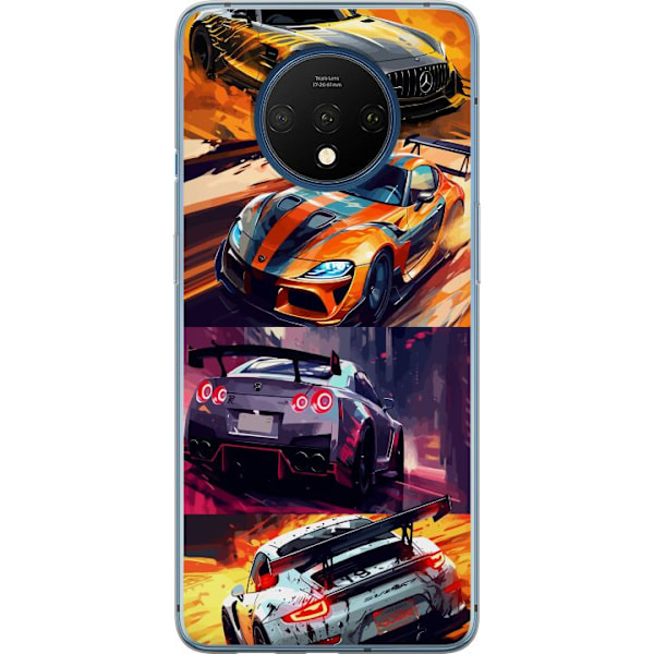 OnePlus 7T Läpinäkyvä kuori Ralli kuume - vauhdikas teema r