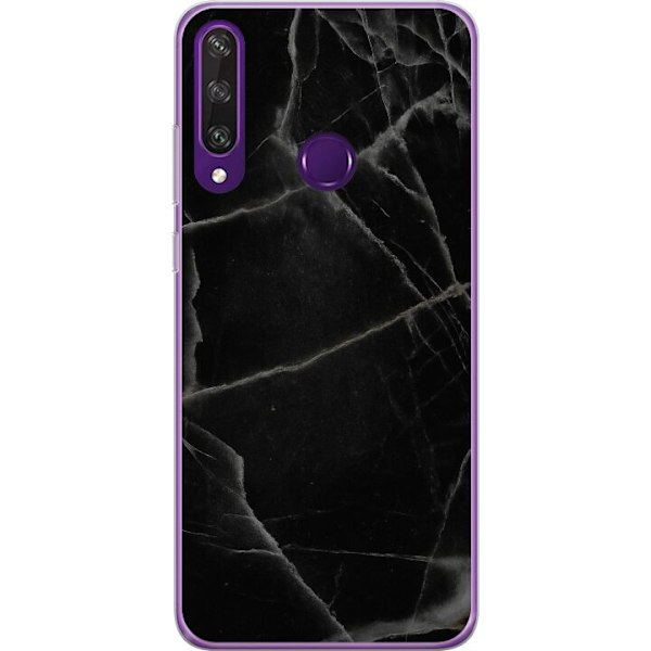 Huawei Y6p Läpinäkyvä kuori Musta marmori