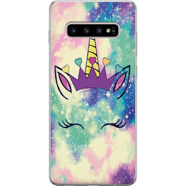 Samsung Galaxy S10+ Genomskinligt Skal Unicorn Face