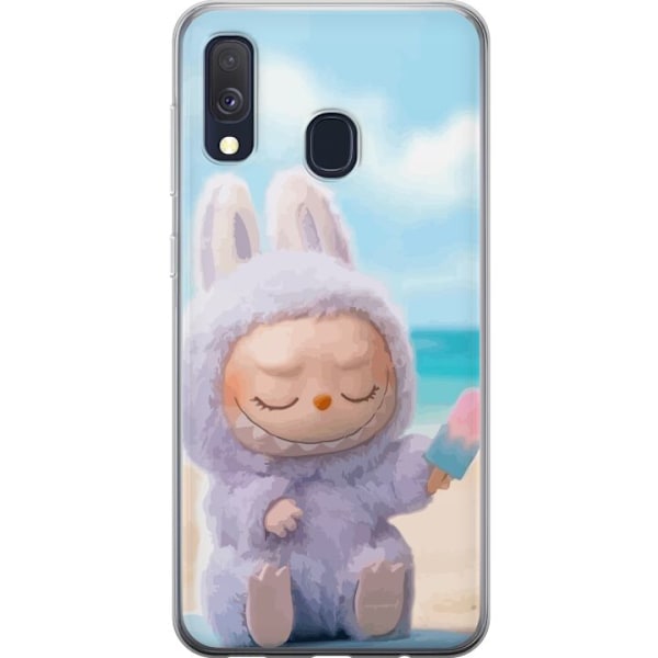 Samsung Galaxy A40 Läpinäkyvä kuori Labubu Vaaleanpunainen Tunnelma