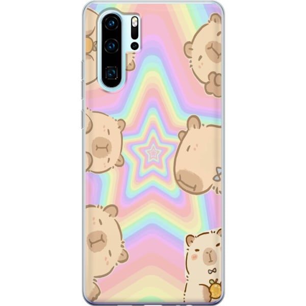 Huawei P30 Pro Läpinäkyvä kuori Kawaii Capybara Galaxy Söpö Anime Eläin Avaruusteema Kawaii Trendi Lahja TikTok-suunnittelu
