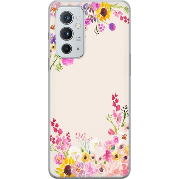 Kompatibelt Mobildeksel til OnePlus 9RT 5G Blommig akvarellram