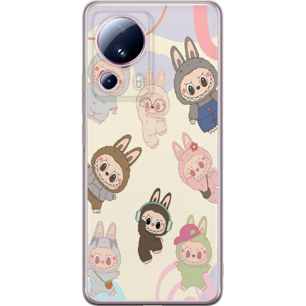 Xiaomi 13 Lite Gennemsigtig cover Labubu Pop Mart Samling Motiv Figur Samling Design Populært Art Toy Pop Mart Kreativ Grafisk