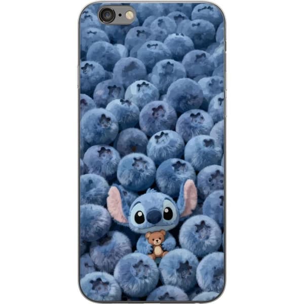 Kompatibelt Mobildeksel til Apple iPhone 6 Plus Søt fluffy blå figur med liten bamse blant myke blåbær blå