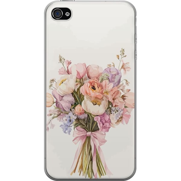 Apple iPhone 4 Läpinäkyvä kuori Kännykkäkuori värikkäällä kukkakimpulla romanttisessa tyylissä