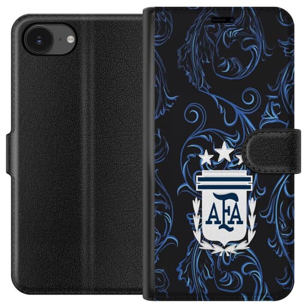 Kompatibel Tegnebogsetui til Apple iPhone 17e Argentinas AFA-emblem på mørkeblå ornamental baggrund blå