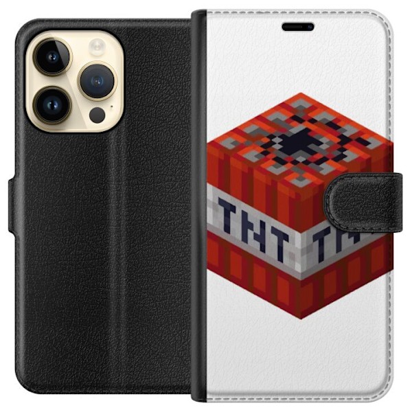 Apple iPhone 15 Pro Plånboksfodral Minecraft TNT