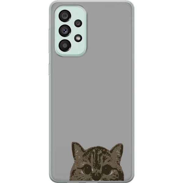 Samsung Galaxy A73 5G Gjennomsiktig deksel Grå Kattblikk - st