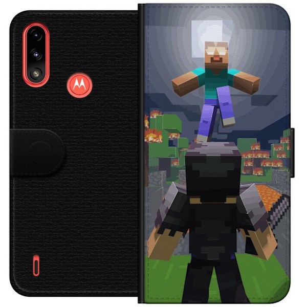 Motorola Moto E7 Power Lommeboketui Minecraft