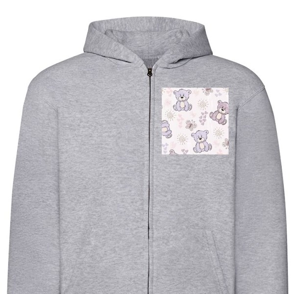 Zip-Hoodie | Hættetrøje med Lynlås til Voksne bjørne grå M