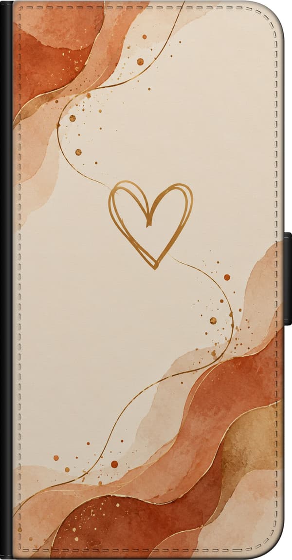 Kompatibel Tegnebogsetui til Samsung Galaxy Note10+ Ravhjerte beige