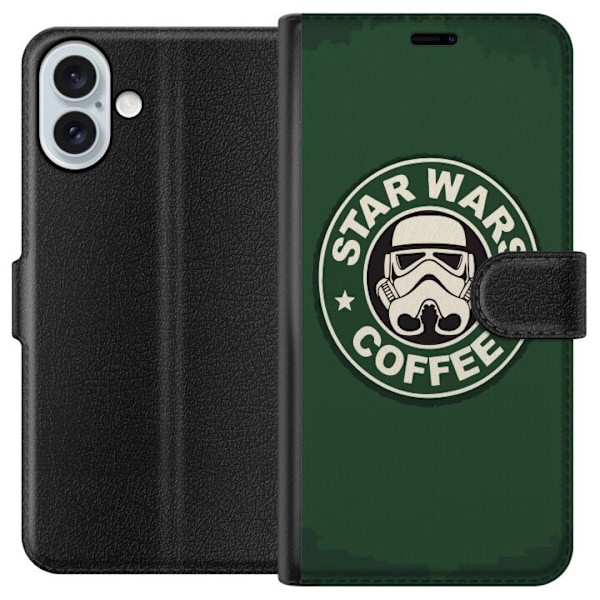 Apple iPhone 16 Plus Tegnebogsetui Star Wars Kaffe