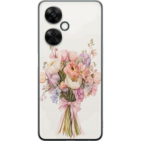 OnePlus Nord CE3 Läpinäkyvä kuori Kännykkäkuori värikkäällä kukkakimpulla romanttisessa tyylissä