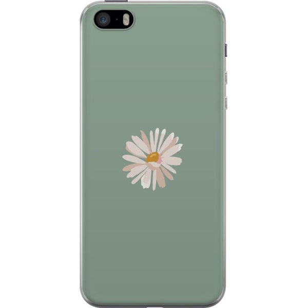 Apple iPhone SE (2016) Läpinäkyvä kuori Vihreä Minimalikukka - tyylikäs kukka vihreällä taustalla