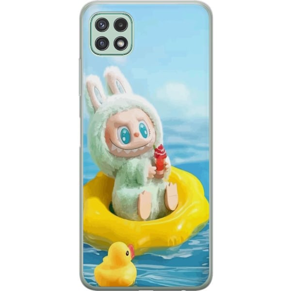 Samsung Galaxy A22 5G Läpinäkyvä kuori Labubu Stripe Attack