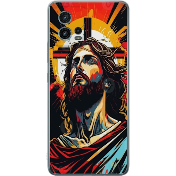 Motorola Moto G72 Läpinäkyvä kuori Jeesus ja Kortti - uskonnollinen motiivi syvällä symboliikalla