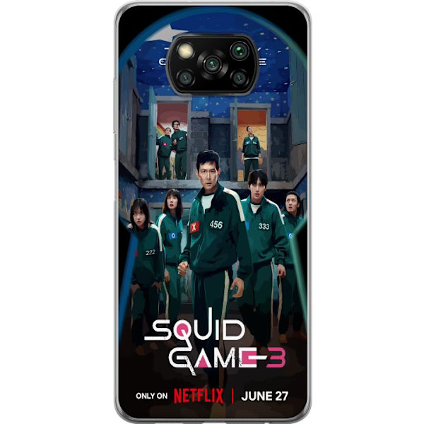 Xiaomi Poco X3 NFC Läpinäkyvä kuori Squid Game Kausi 3 TV-sarjan hahmot Suositut TV-sarja Motiivit Ikoni Jännitys Draama Aasialainen suunnittelu T