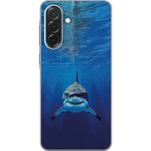 Kompatibelt Mobilskal till Samsung Galaxy A36 Närbild av en vithaj under vattnet blå