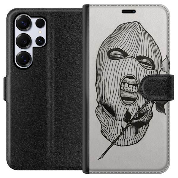 Samsung Galaxy S25 Ultra Lompakkokotelo Hiihtomaski Ros Katutyö Muotoilu Graafinen Kuvio Jännitys Kaupunkityyli Katutaidetta Naamiaiset Symboli