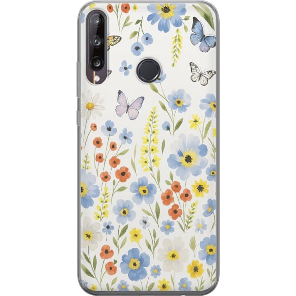 Huawei P40 lite E Genomskinligt Skal Sommarblommor