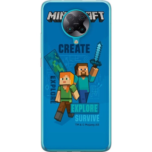 Xiaomi Poco F2 Pro Läpinäkyvä kuori Minecraft Luolastot