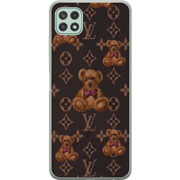 Samsung Galaxy A22 5G Genomskinligt Skal Louis Vuitton Teddy Bear Mönster Lyx Mode Design Populärt Motiv Fashion Trend Lyxiga Accessoarer