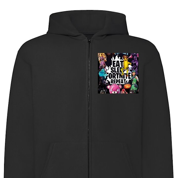 Zip-Hoodie | Huvtröja med Dragkedja för Vuxna Fortnite svart XL