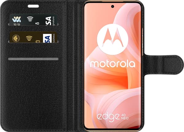 Kompatibel Tegnebogsetui til Motorola Edge 40 Neo Blå elgitarr blå