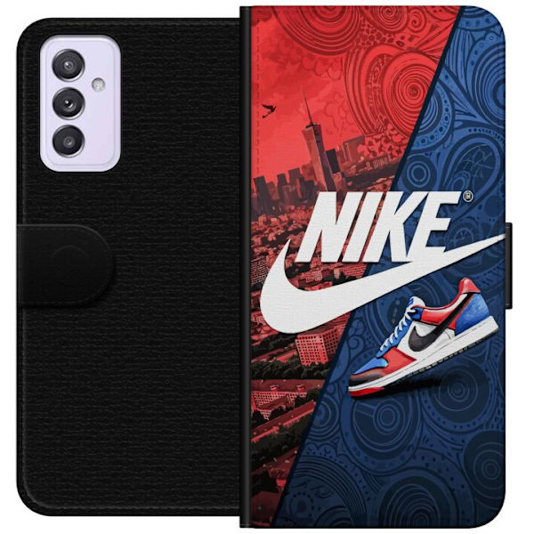 Samsung Galaxy A82 5G Plånboksfodral Nike Logotyp Röd Blå Sneaker Stil Sport Fashion Populärt Swoosh Motiv Träningskläder Grafisk Ikon