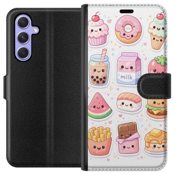 Kompatibelt Plånboksfodral till Samsung Galaxy A54 pixelmonster grön