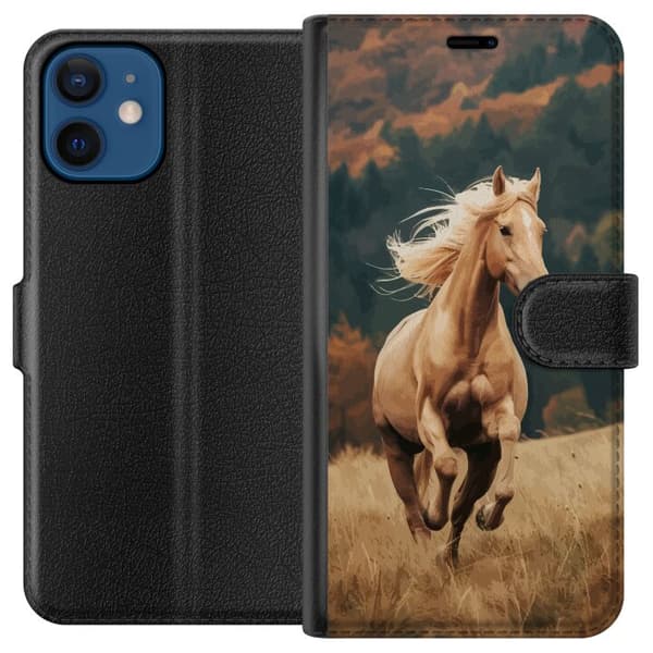 Kompatibel Tegnebogsetui til Apple iPhone 12 Løbende Hest