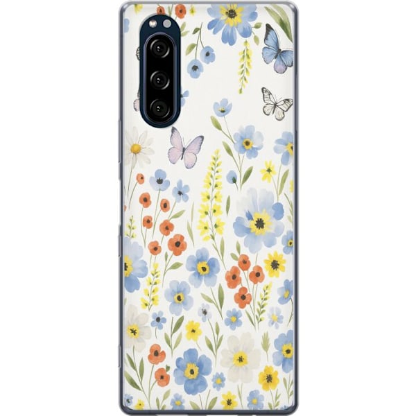 Sony Xperia 5 Läpinäkyvä kuori Kesäkukat