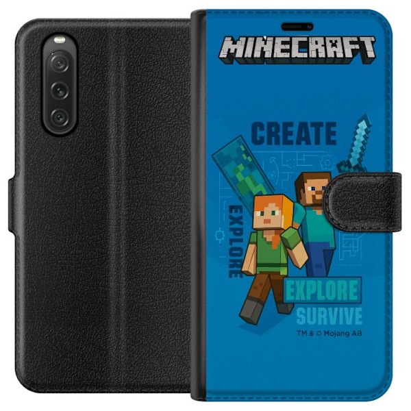 Sony Xperia 10 V Tegnebogsetui Minecraft Huler