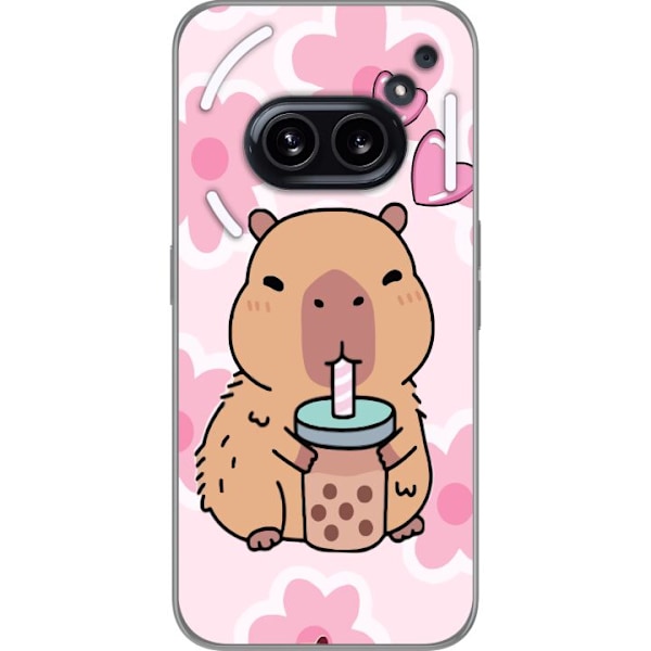 Nothing Phone (2a) Läpinäkyvä kuori Kawaii Capybara Sydän Anime-tyyli Söpö Suunnittelu Eläinaihe TikTok Suosittu Lahja Tyttö