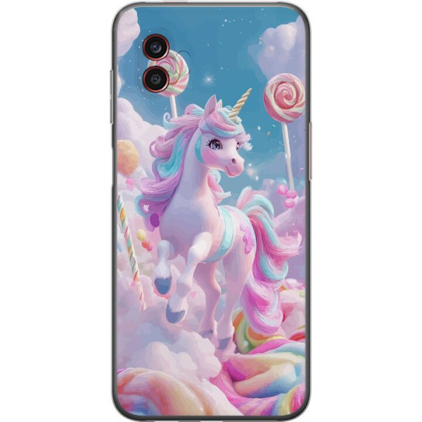 Samsung Galaxy Xcover6 Pro Läpinäkyvä kuori Yksisarvinen Candy Pastel Kawaii Suunnittelu Söpö Suosittu Väri Graafinen Trendi Lapsen Teema Fantas
