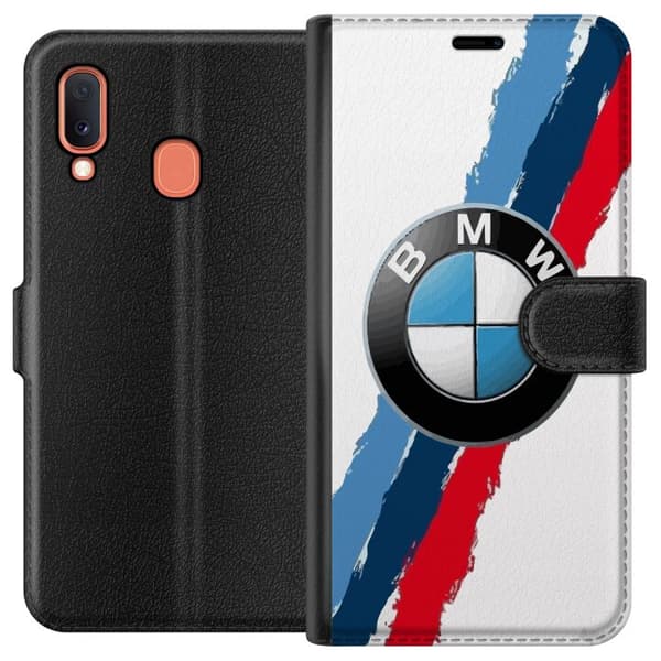Kompatibelt Plånboksfodral till Samsung Galaxy A20e BMW Ränder