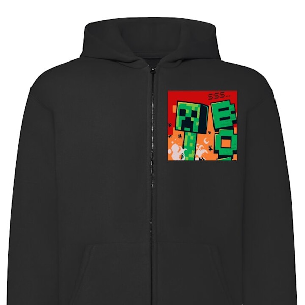 Zip-Hoodie | Huvtröja med Dragkedja för Vuxna Minecraft svart M