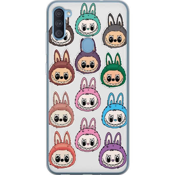 Samsung Galaxy A11 Genomskinligt Skal Labubu Macaron Monster
