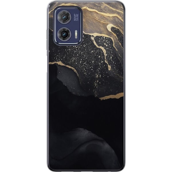 Motorola Moto G73 Gjennomsiktig deksel Svart gull abstrakt
