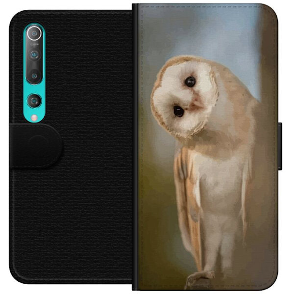 Xiaomi Mi 10 5G Tegnebogsetui Ugle Nysgerrig Blik Fuglemotiv Skov Natur Grafisk Design Populært Motiv Dyr Tema Dekoration