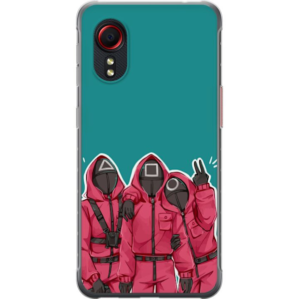 Samsung Galaxy Xcover 5 Genomskinligt Skal Squid Game Karaktärer Grafisk Design Seriefigurer Populär TV Motiv Asiatisk Stil Spännande Trend