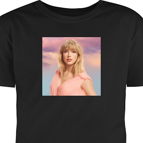 T-shirt för Vuxen | Klassisk Vuxen-T-shirt Taylor Swift svart XXL
