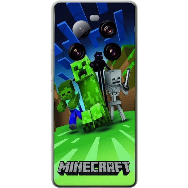 Xiaomi 13 Ultra Läpinäkyvä kuori Minecraft Creeper mobilskal i klassisk grön pixelstil