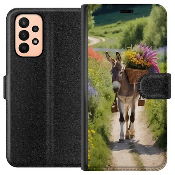 Samsung Galaxy A23 Lompakkokotelo Aasi Eläinaihe Rauhallinen Suunnittelu Luontoaihe Suosittu Koristelu Huumori Graafinen Eläinteema Eksoottinen