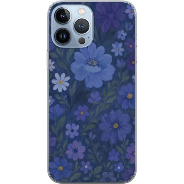 Kompatibelt Mobildeksel til Apple iPhone 13 Pro Max Midnattsblomster i en dypblå, drømmende sommerkveld