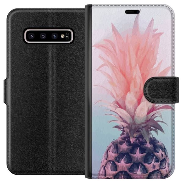 Kompatibelt Lommeboketui til Samsung Galaxy S10+ Ananas